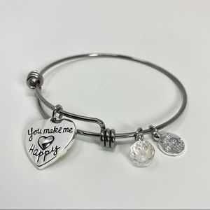 Children Bracelet Charms Happy Sunshine Silver